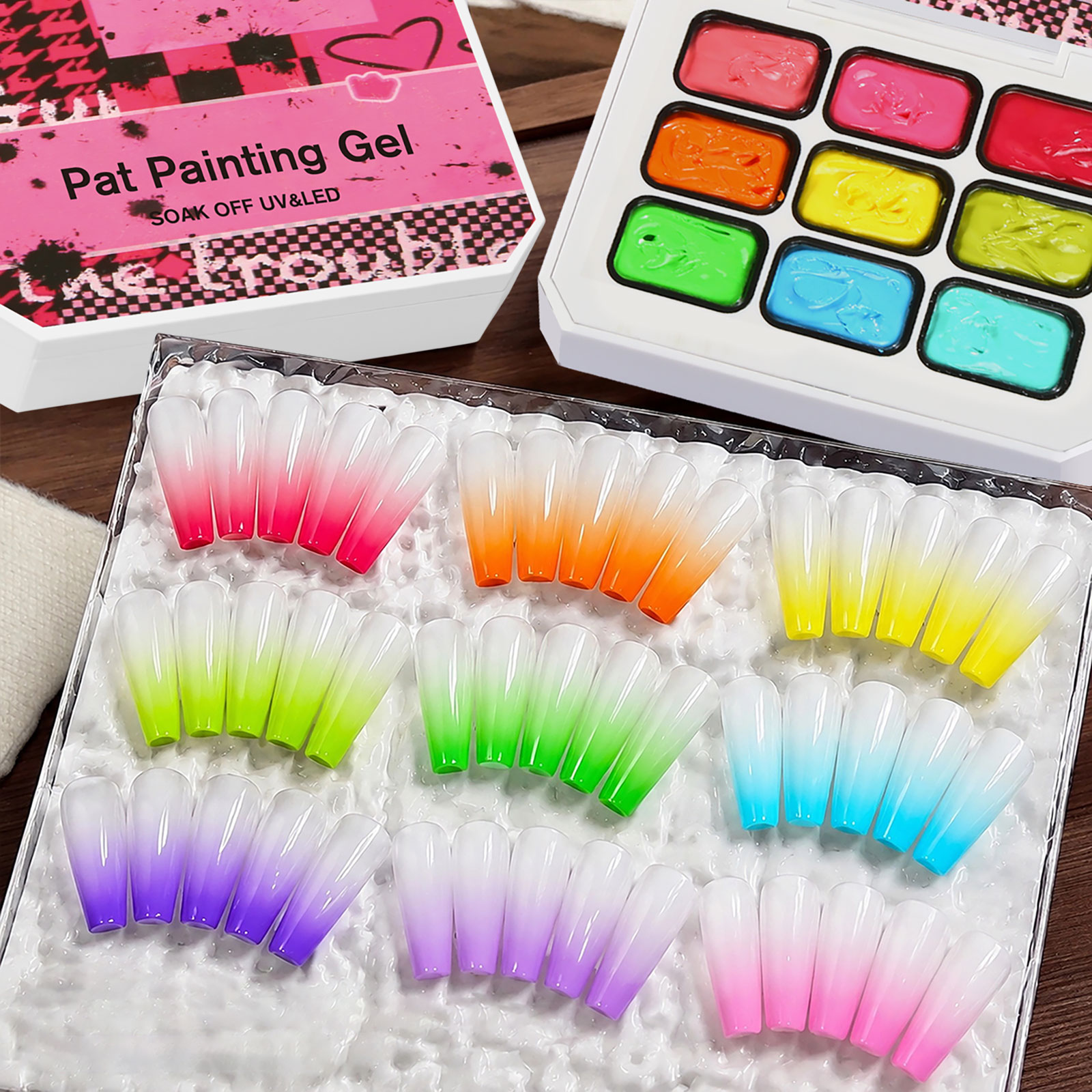 Resin Art Case - Ovanlee 9-Color Pat Painting Gel Kit