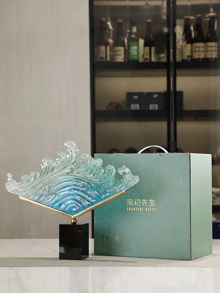 Transparent Gradient Ocean Wav - Resin Art Wedding Gift 评论和价格