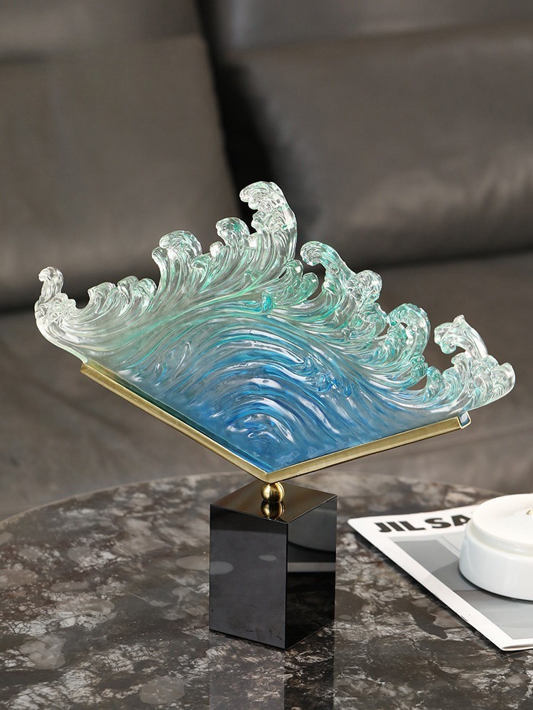 Transparent Gradient Ocean Wav - Resin Art Wedding Gift 评论和价格